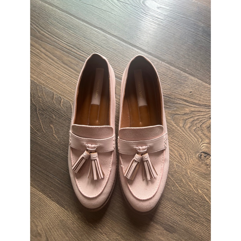Womens Blush Pink Canvas Tassel Loafers Slip On Shoes  Size 11M Franco Sarto